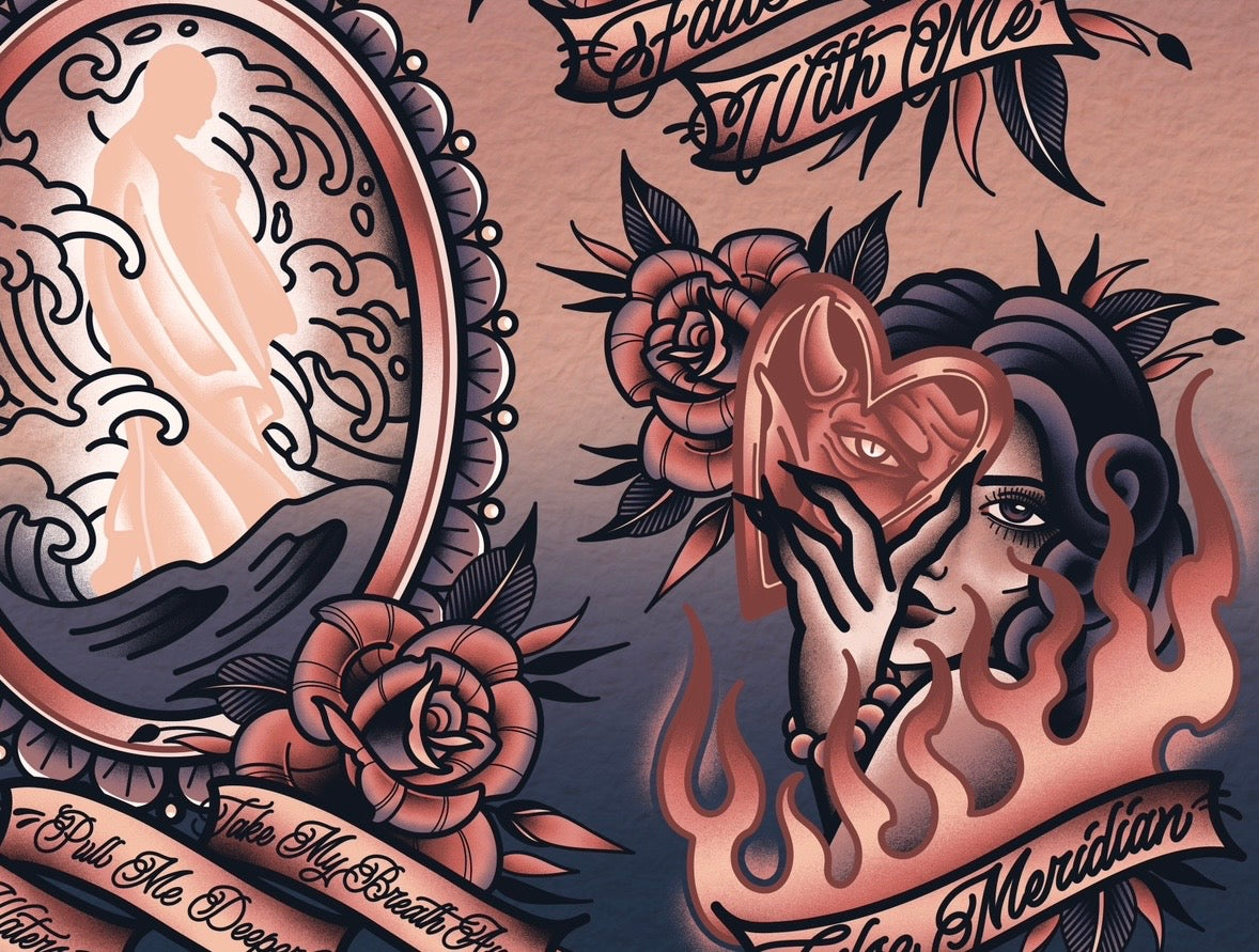 "Heavener" by Invent Animate Tattoo Flash Sheet