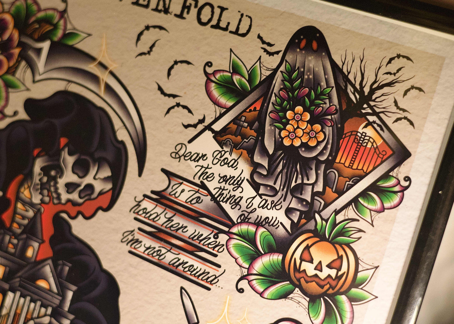 “Avenged Sevenfold” by Avenged Sevenfold Tattoo Flash Print
