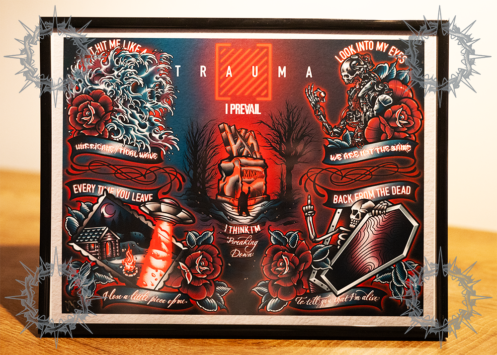 “Trauma” I Prevail Tattoo Flash Print