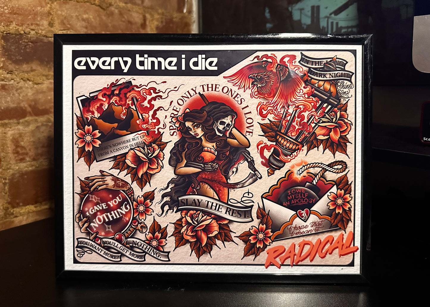 “Radical” Every Time I Die Tattoo Flash Print