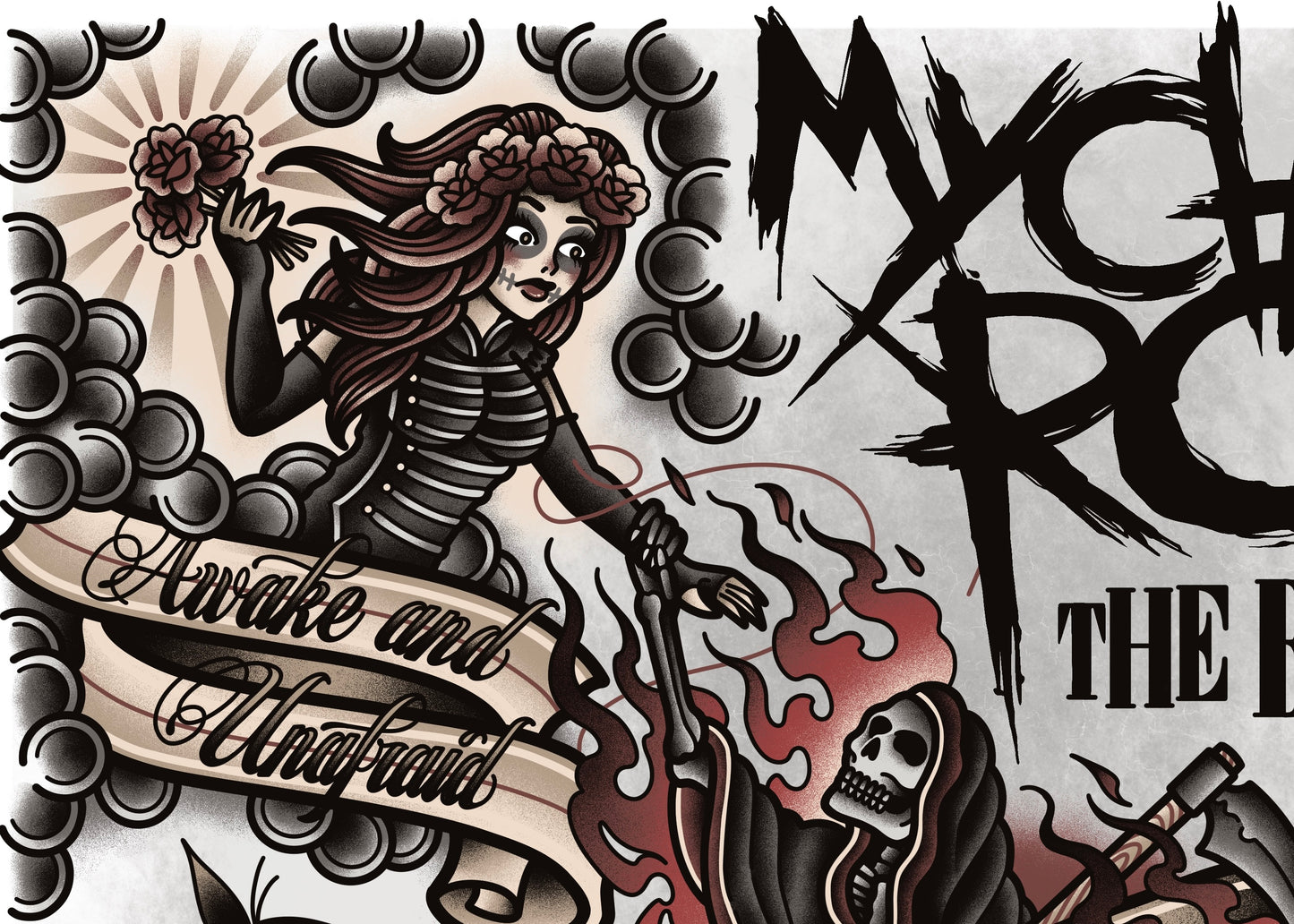 “The Black Parade” My Chemical Romance inspired tattoo flash print