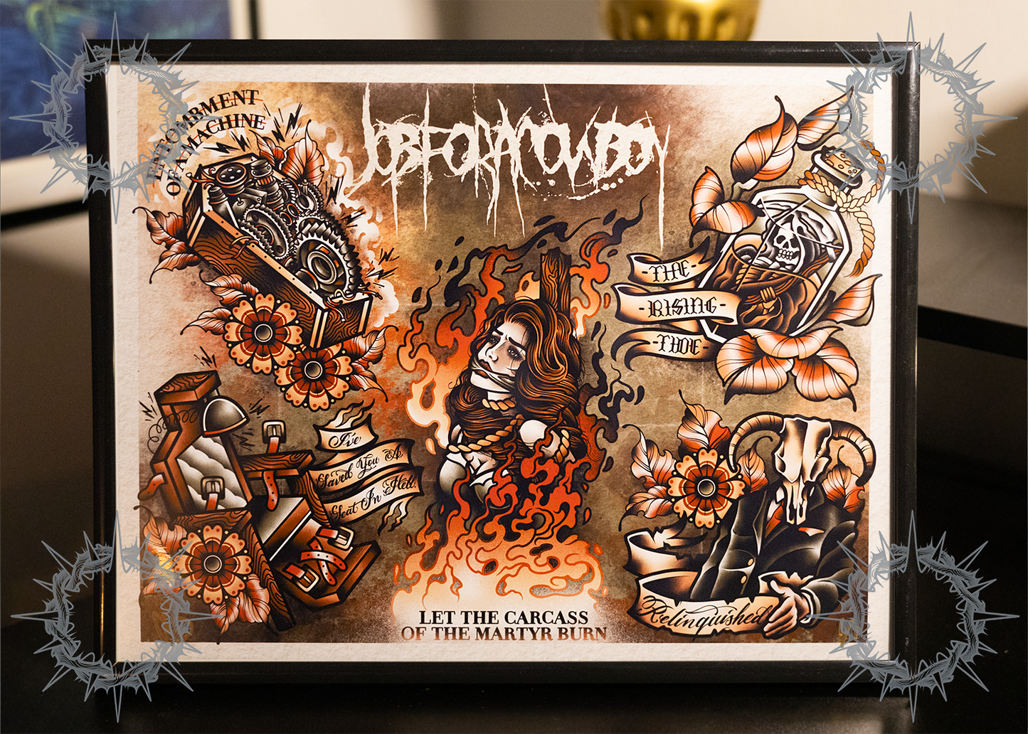 “Doom” Job For A Cowboy Tattoo Flash Print