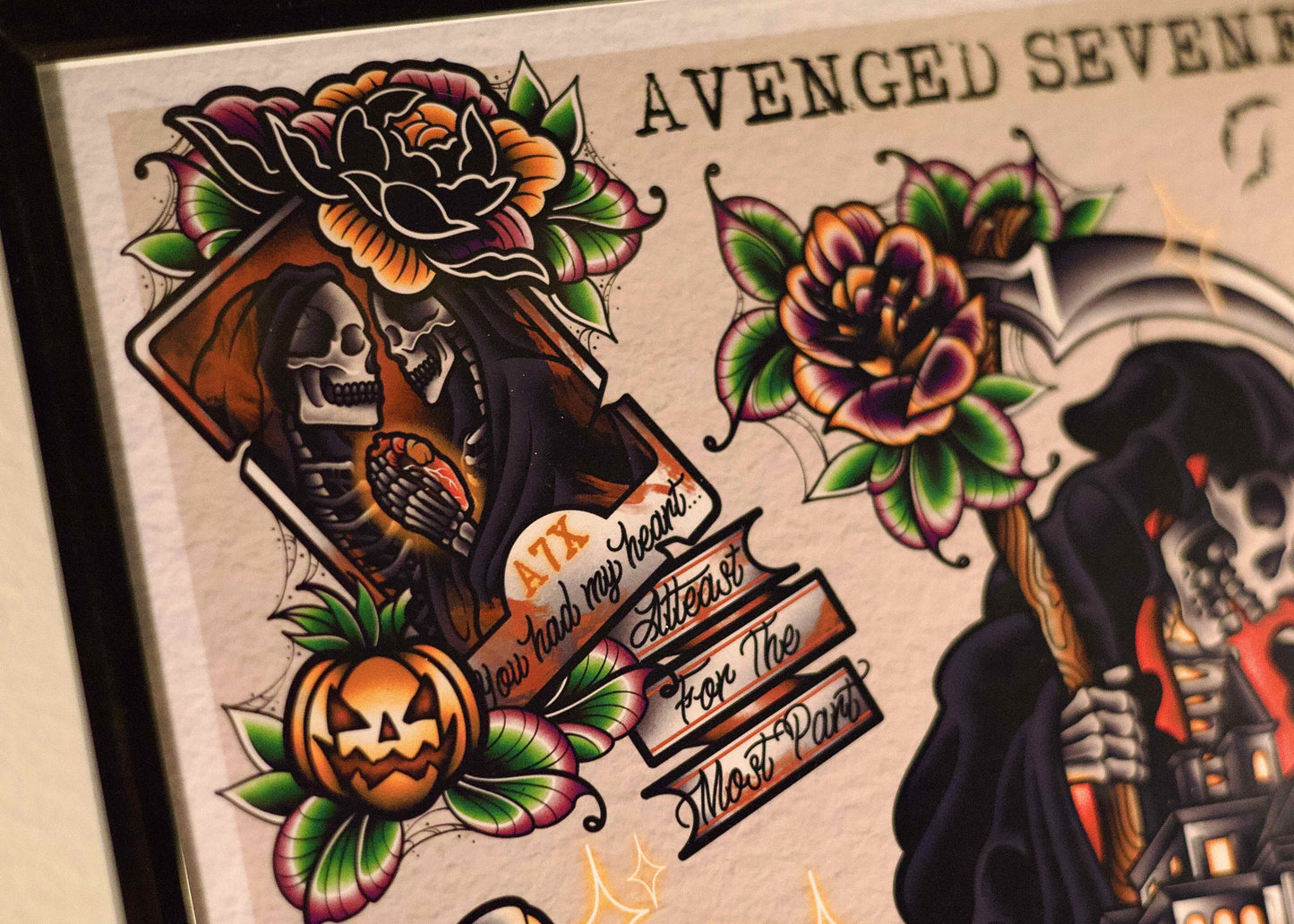 “Avenged Sevenfold” by Avenged Sevenfold Tattoo Flash Print