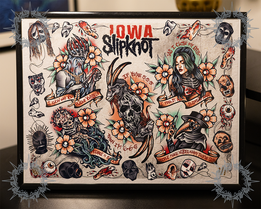 "IOWA" - SLIPKNOT Tattoo Flash Sheet