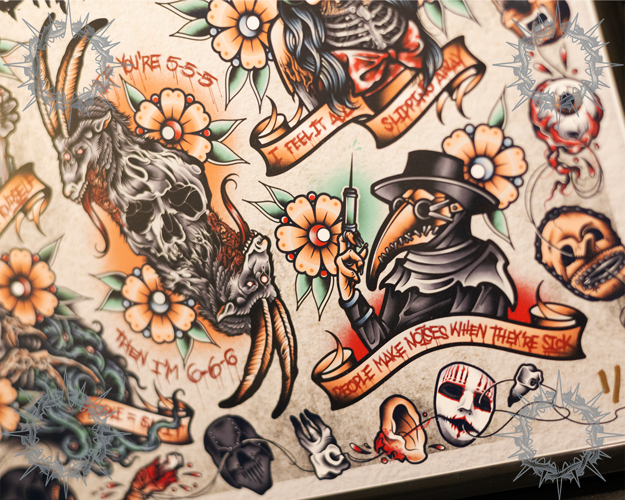 "IOWA" - SLIPKNOT Tattoo Flash Sheet