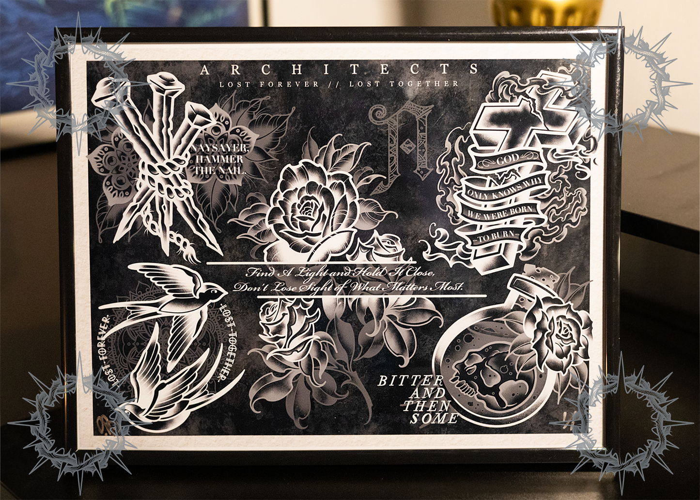 "Lost Forever // Lost Together" - Architects Tattoo Flash Sheet