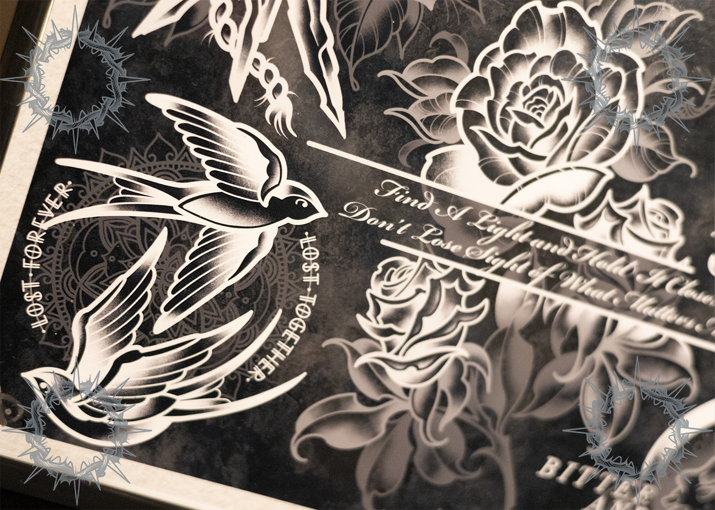 "Lost Forever // Lost Together" - Architects Tattoo Flash Sheet