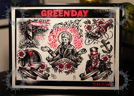 "Saviors" Green Day Flash Print